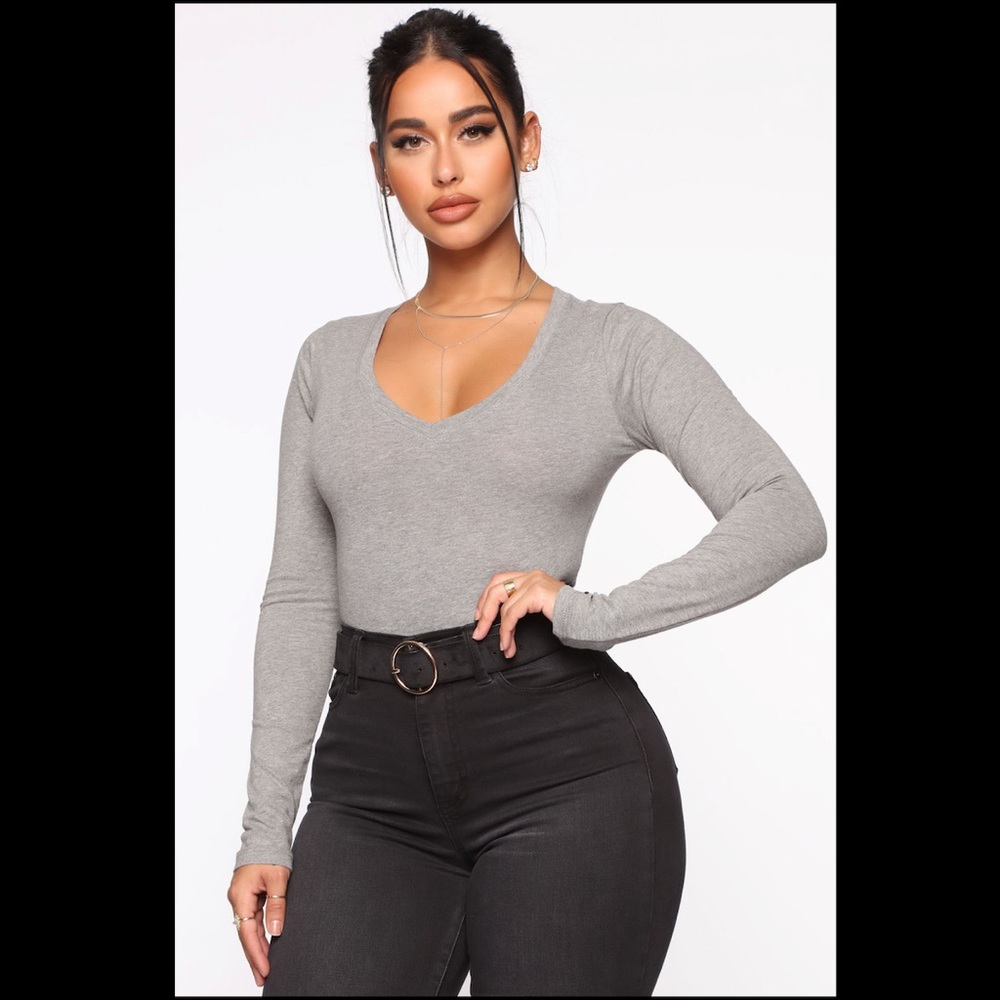 No Brainer Long Sleeve V Neck Tee